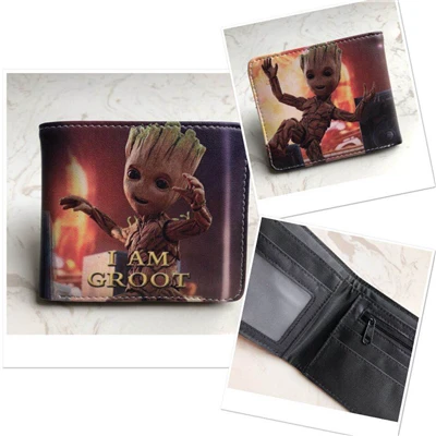 C Фильм стражи Галактики Groot двойной складной кошелек для мальчиков и девочек кошелек для кредитных карт PU короткий кошелек - Цвет: C