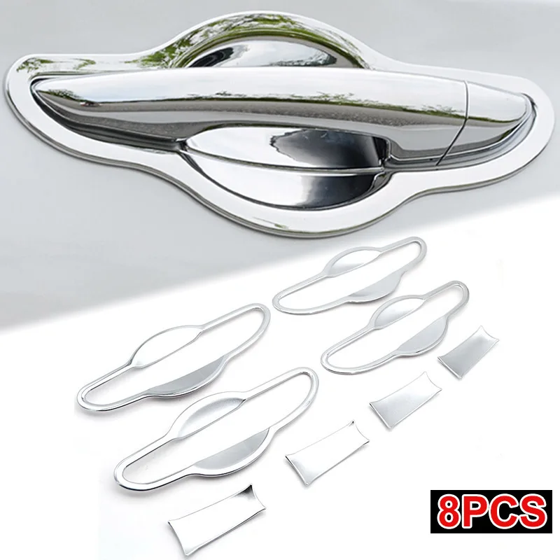 

For Hyundai Sonata LF 2015 - 2017 2018 2019 Chrome Outer Door Handle Bowl Cover Cup Cavity Protector Trim Insert Molding Bezel