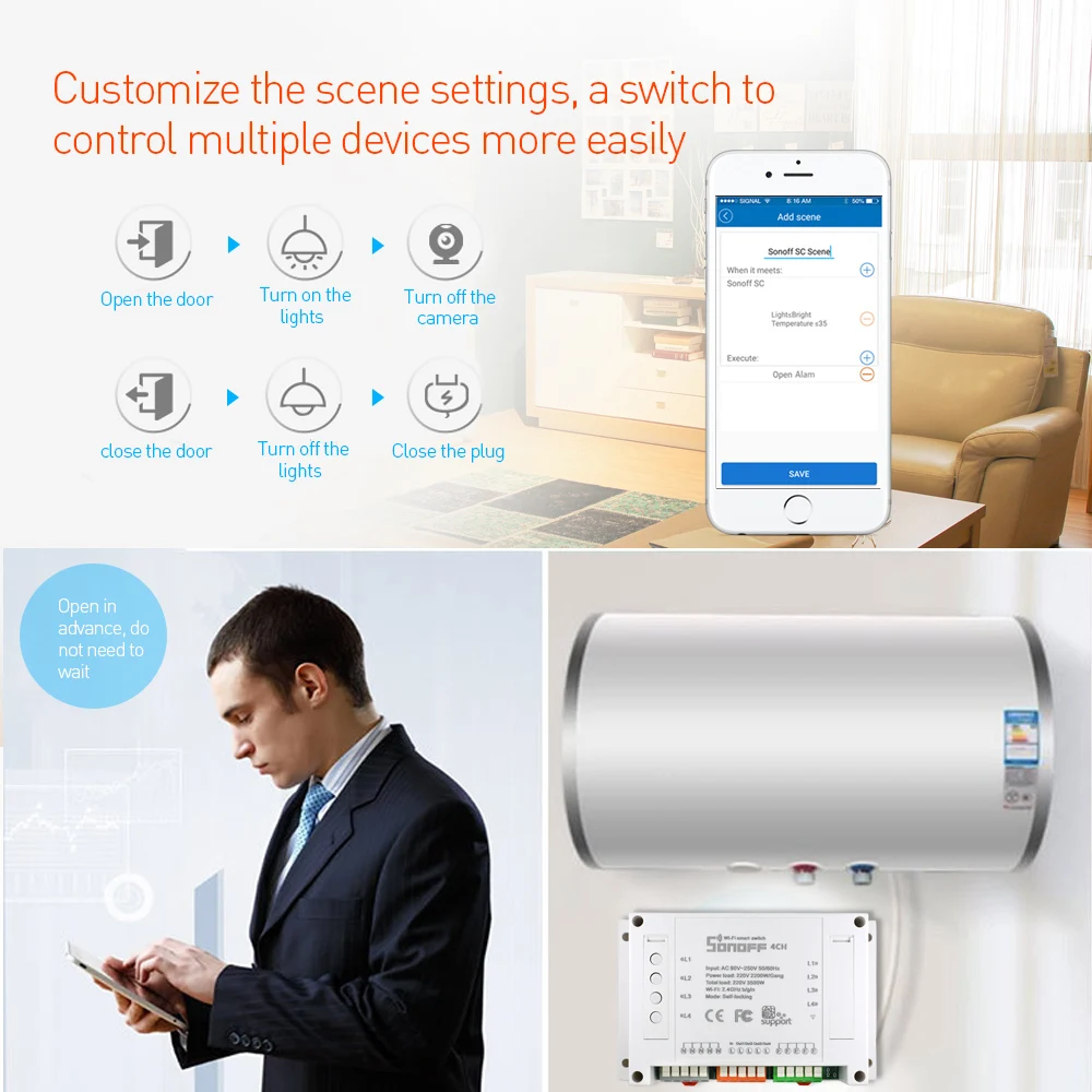 Itead Sonoff 4CH R2 4 канальный gang 10A дистанционный выключатель света Wifi беспроводное