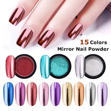 1 коробка зеркальный ногтевой порошок розовое золото Шампань серебро металлический эффект блеск для ногтей порошок блеск для ногтей пыль украшение