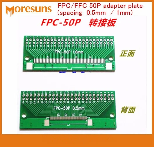 Быстрая 20 шт./лот FPC 50 P плата адаптера FFC turn 2,54 DIP TFT lcd-раъем 1 мм 0,5 мм Pinboard pcb board