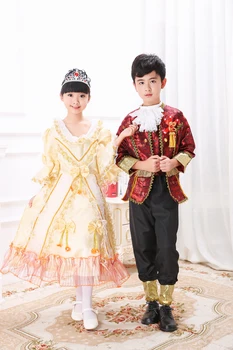 

New Children's Performance Costumes for Men and Women Palace Clothes Performance Princess Dresses Prince Performances Russian