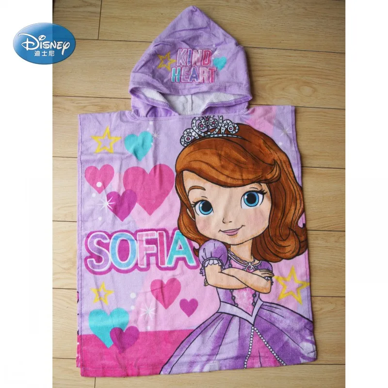 Disney лиличем Sophia Bella/платье для маленьких девочек с капюшоном банное полотенце-накидка впитывающий халат одежда для малышей для принятия солнечных ванн, Полотенца 50X115 см