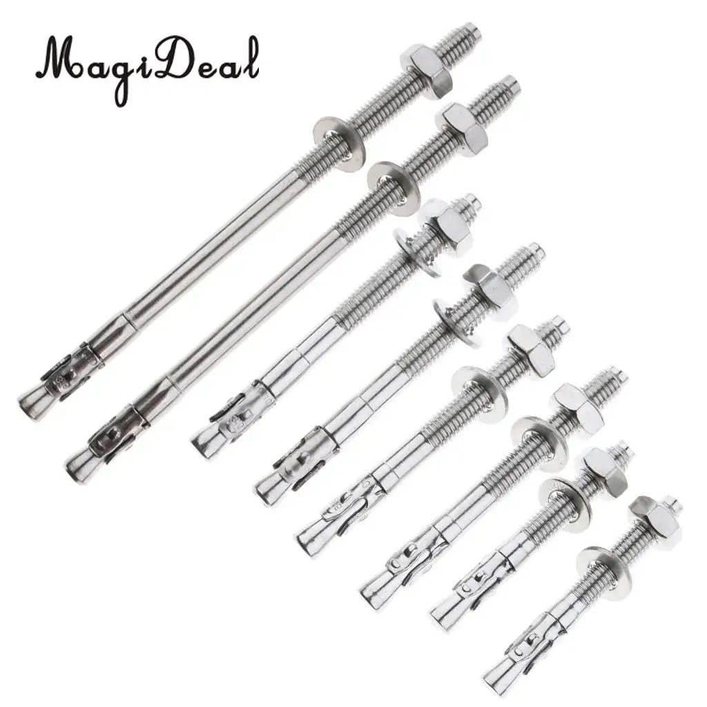 4pcs Stainless Steel Climbing 25KN Anchor Plates Expansion Bolts Set