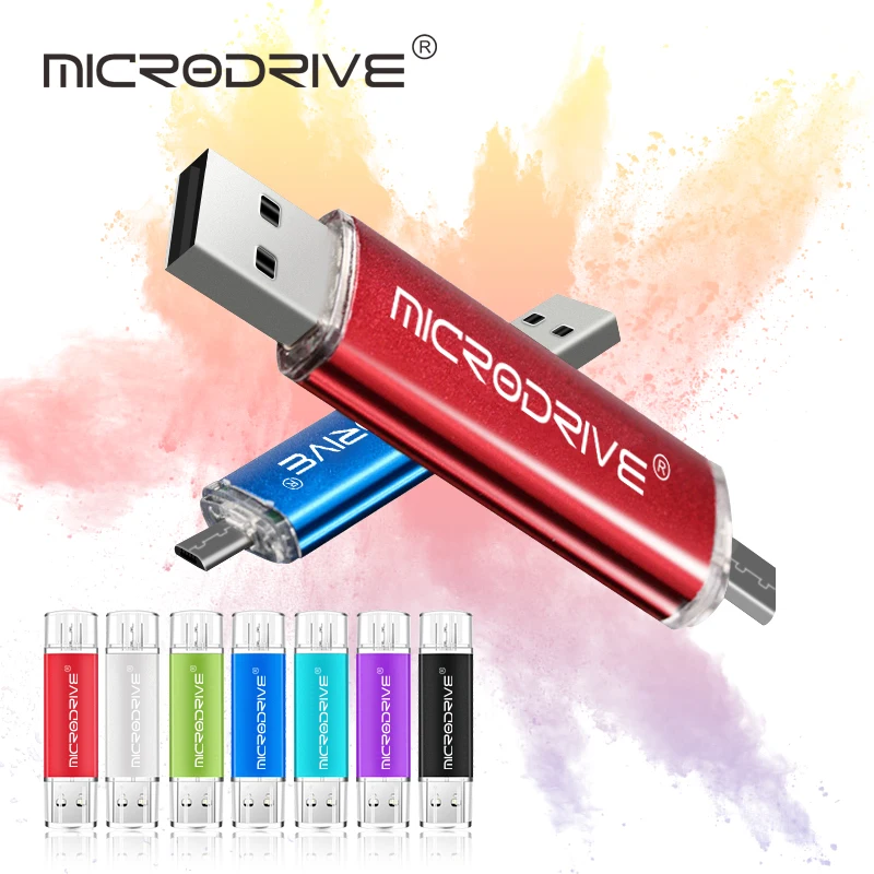 Флеш-накопитель MicroDrive OTG, 4 ГБ, 8 ГБ, 16 ГБ, usb карта памяти, флеш-накопитель, металлическая флешка, 32 ГБ, 64 ГБ, usb флеш-накопитель для телефона, логотип на заказ