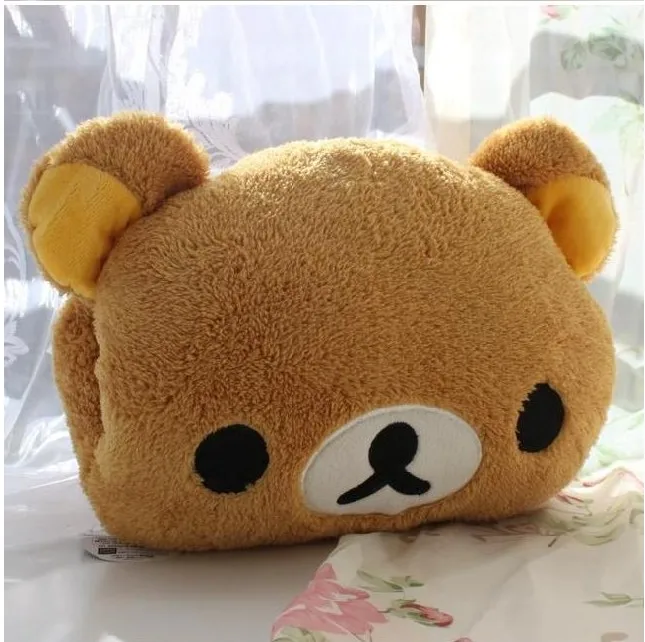 Aeruiy 30x25 см плюшевый мультфильм rilakkuma желтый курица подушка для согревания рук, мягкие подушки животных, подарок на день рождения для девочек - Цвет: Brown