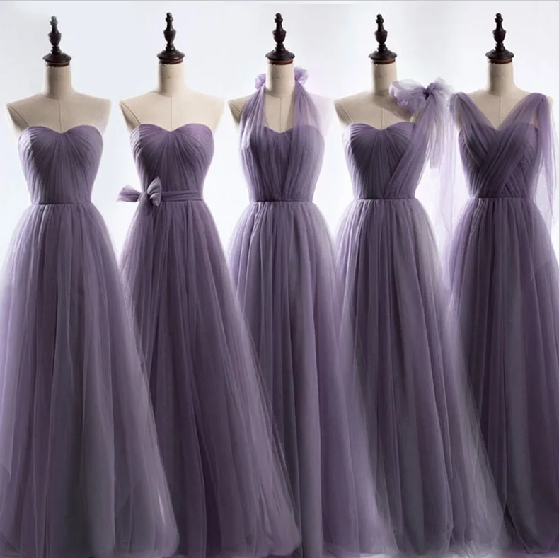 picture color Vestidos fiesta boda Новое Тюлевое ТРАПЕЦИЕВИДНОЕ фиолетовое платье для невесты с открытыми плечами и открытой спиной длинное свадебное платье дешево - Цвет: picture color