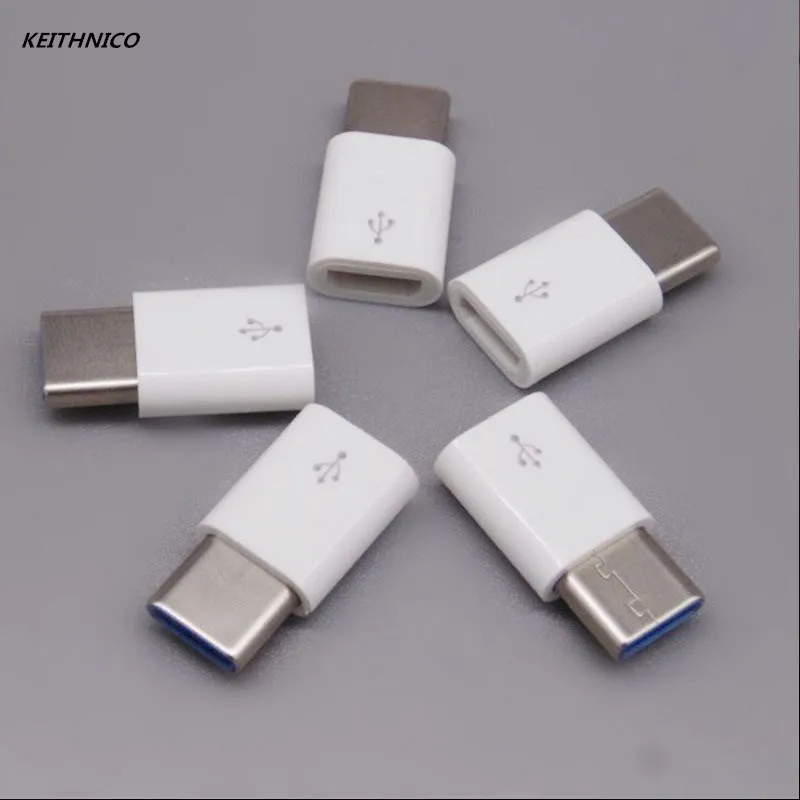 

KEITHNICO 5Pcs Type C Male to Micro USB Female Converter Data Sync USB-C Adapter for Xiaomi 6 4S Letv 2 2Pro