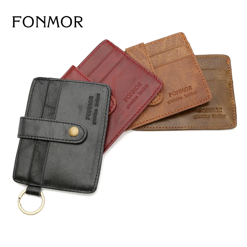 

FONMOR Genuine Leather Multi-function Card Bag Fashion Casual Bag Men Wallet Card Package Leather Bus Card Package