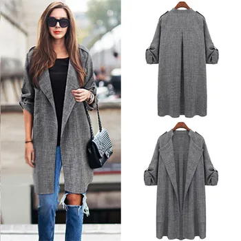 

Plus Size 5XL Spring Autumn Women's Thin Jacket 2019 Fashion Loose Large Size Casual Long Cardigan Coats Female Windbreaker 1071
