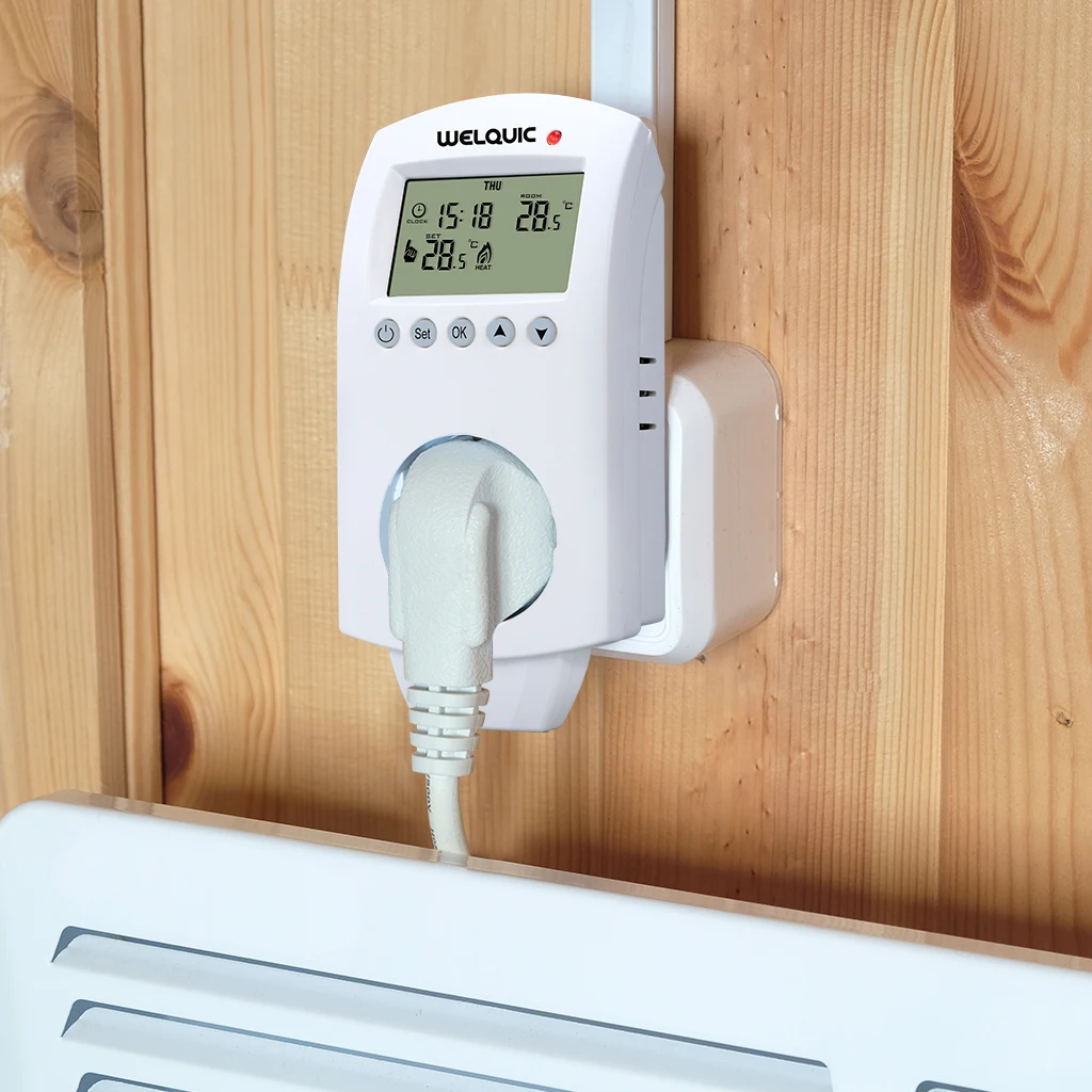 Welquic Plug in Отопление термостат охлаждения 5 2 дня программируемый Температурный