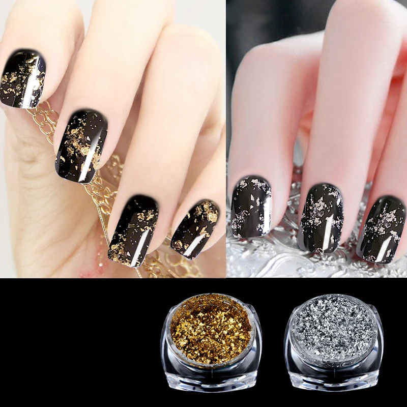 1 Box Aluminum Foil Flakes Magic Effect Glitter Chrome Nail Powder