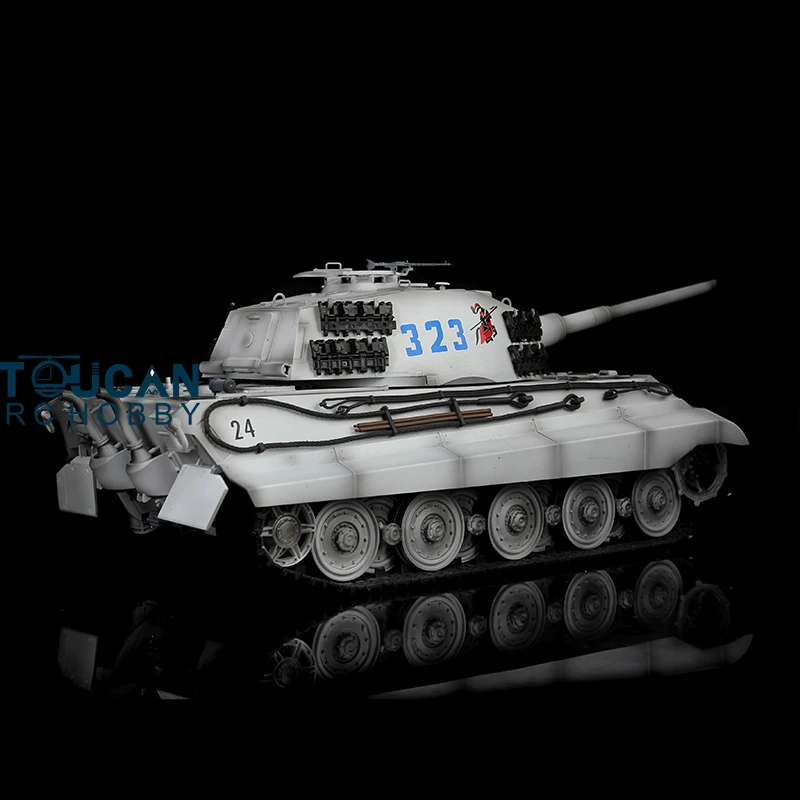 2,4 Ghz HengLong 1/16 масштаб зима снег немецкий Король тигр RTR rc Танк металлические треки колеса 360 градусов вращения башни 3888A