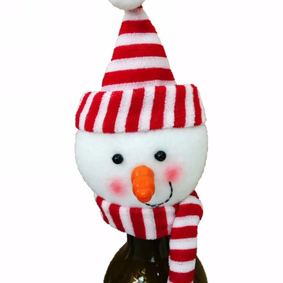 1PC Xmas Red Wine Bottle Cover Bags Hug Dolls Santa Claus Snowman Elf Dinner Table Decoration Home Christmas Party Decor