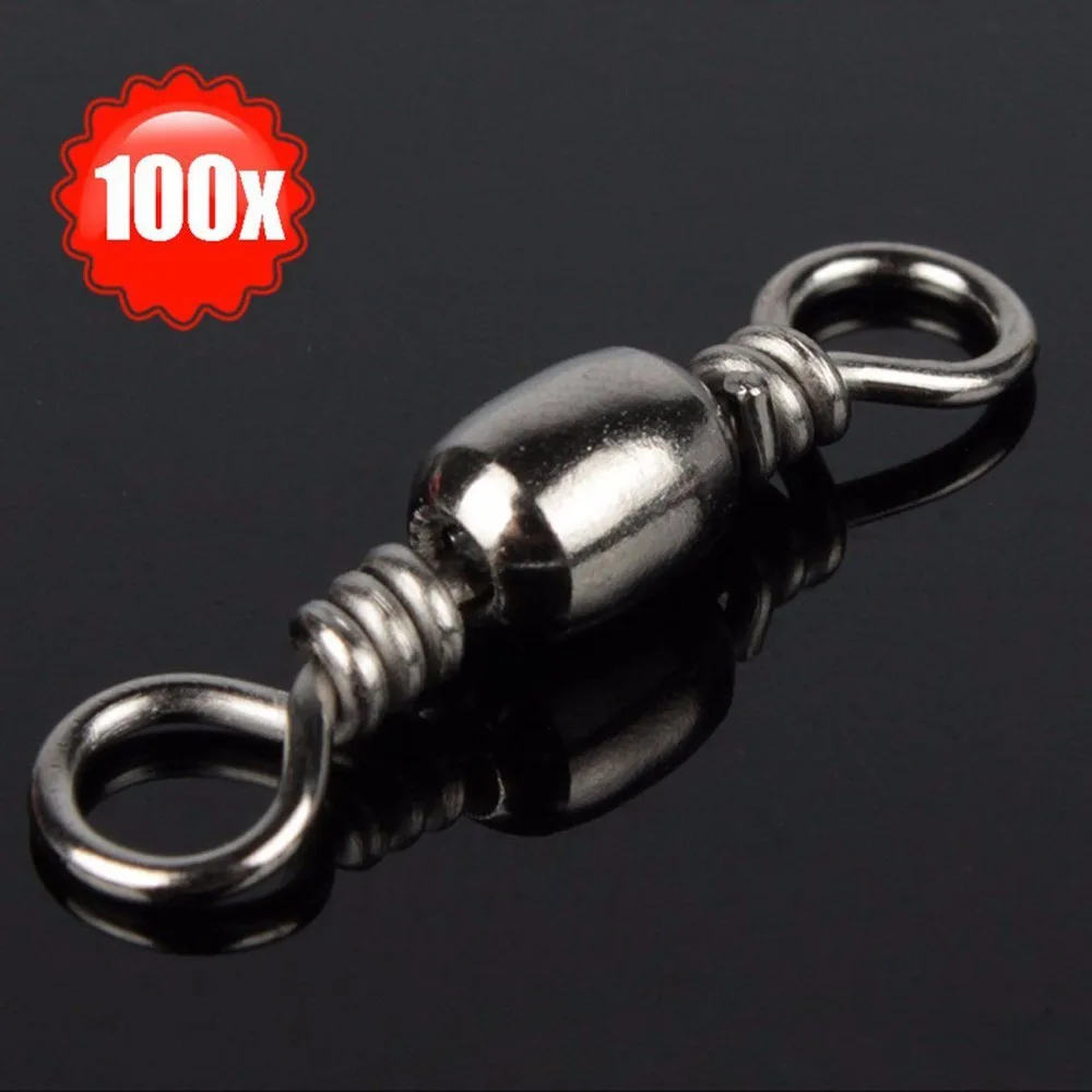 JOSHNESE 100 قطع حجم 6 # برميل قطب النحاس + الفولاذ المقاوم للصدأ البحر الصيد معالجة هوك موصل أدوات الصيد Pesca