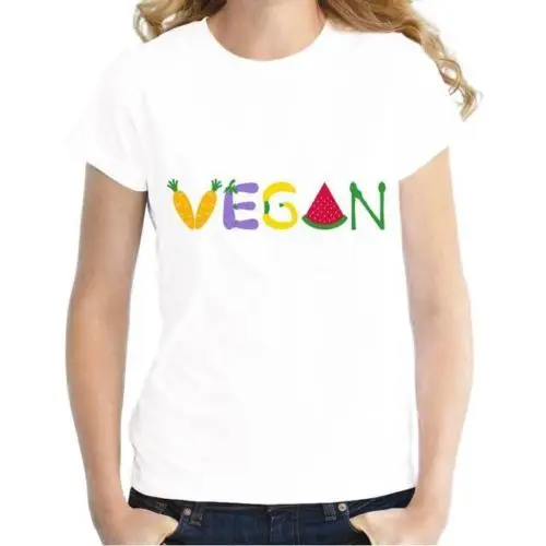 Vegan Футболка женская футболка с принтом eat fruit not friends круглым вырезом для девочек