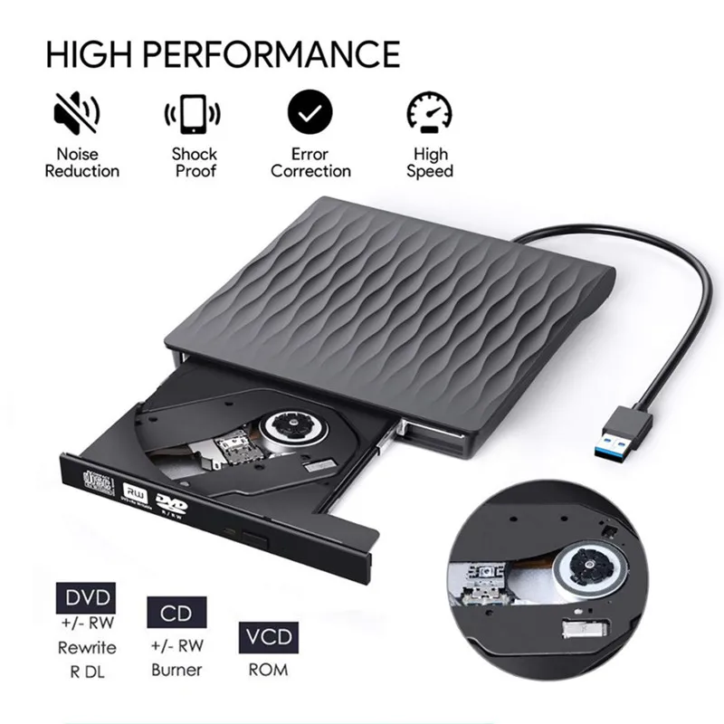 USB 3 0 DVD привод внешний CD/DVD RW горелка Писатель Plug & Play CD ROM плеер для ноутбука