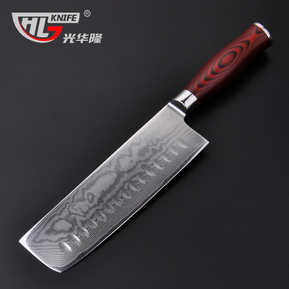 Japanese Damascus kitchen knives Nakiri knife for cooking chef knife vg10 couteau cuisine
