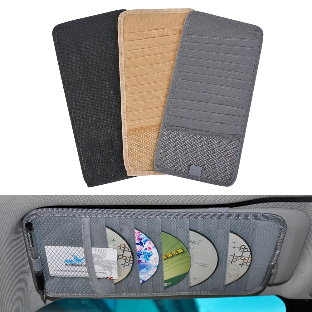 

1PC Storage Pocket Organizer Pouch Bag Card Pen Glasses CD Holder Durable Car Multifunctional Sun Visor Auto Accessories