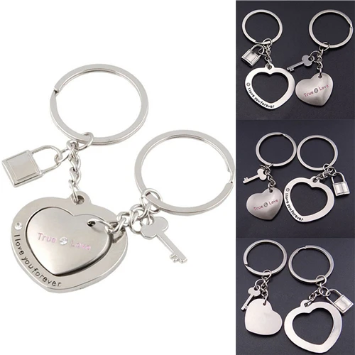 2 шт./компл. «любящее сердце» автомобильный брелок Пара брелки для ключей с кольцом, Новая мода подарок для детей друзей