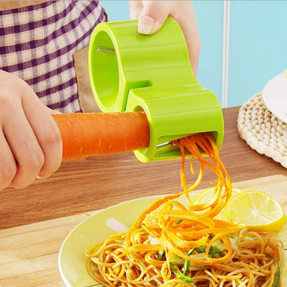 Спиральный слайсер для овощей, двойная Терка премиум класса, нож для лапши, резак для моркови, огурца, измельчитель, кухонный нож, точилка