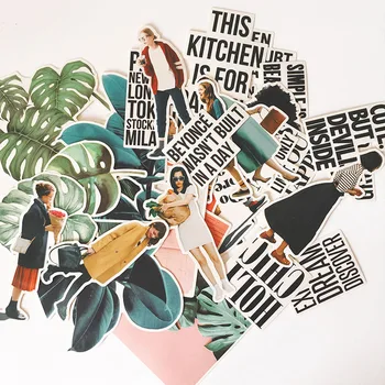 

Vintage turtle back leaf stickers DIY scrapbooking simple magazine series album happy planner handicraft decoration sticker bag
