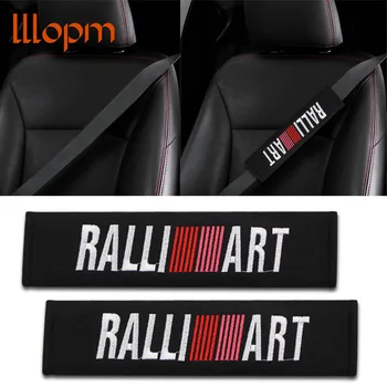 

2pcs cotton shoulder pad Car Emblem seat belt cover For Mitsubishi Ralliart Lancer ASX Outlander Car Accessories Car styling