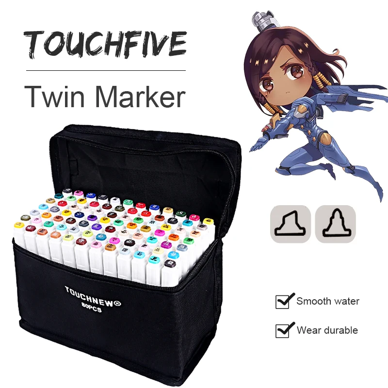 TOUCHFIVE 30 36 40 60 72 80 168 Color Markers Pen For School Material For Drawing
