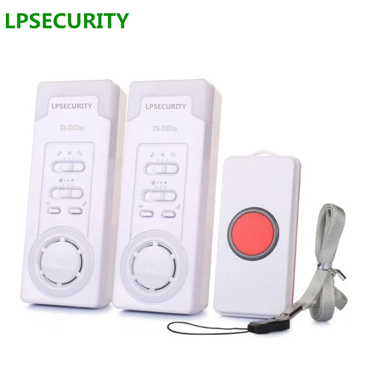 

LPSECURITY one transmitter two receivers wireless call home elderly patient emergency caller alarm pager(no battery included)