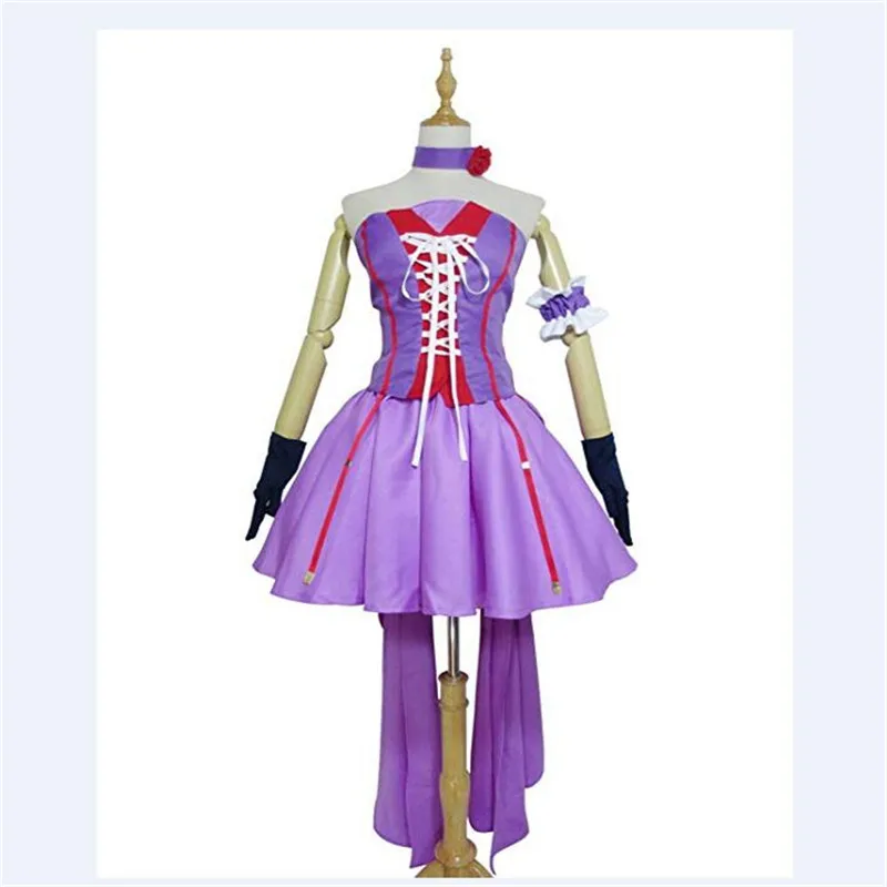 Новый Macross Frontier Шерил Ном этап певица фиолетовое платье Косплэй костюм