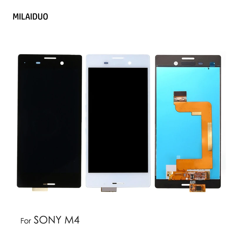 

LCD Display For Sony Xperia M4 Aqua E2303 E2306 E2353 Touch Screen Digitizer Assembly Replacement Parts Black White With Frame