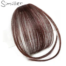 Similler Gerade Clip In Synthetische Luft Stumpfen Pony Dünne Unsichtbare Haar Extensions Vorderseite Ordentlich Gefälschte Haar Fransen Mit Tempel
