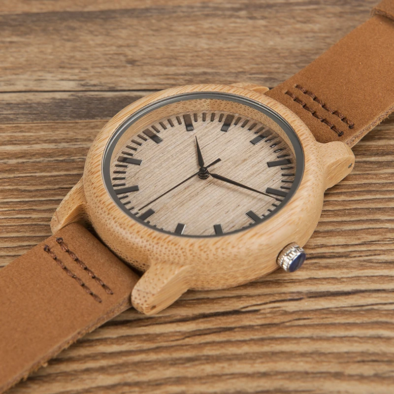 Бобо птица минималистичные деревянные часы для мужчин подарок часы для женщин кожаный ремешок relogio masculino Прямая