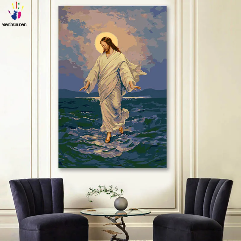 DIY colorings pictures by numbers with colors Faith God Jesus Christian