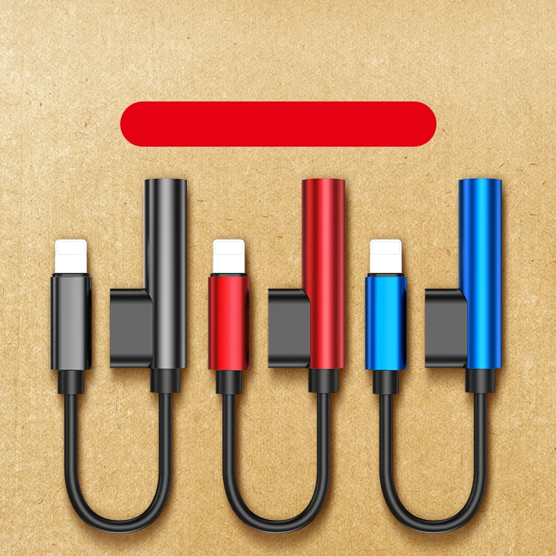 LINGCHEN 2 in 1 Charge Audio 3 5mm Jack Audio Charging Adapter to Earphone Headphone For iPhone Xs Max Xr X 8 7 Plus