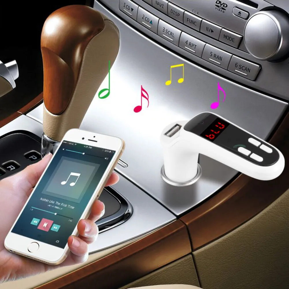 TF USB зарядное устройство Bluetooth inalambrico coche lcd manos libres transmisor FM MP3 de musica de los moviles tabletas Горячее предложение