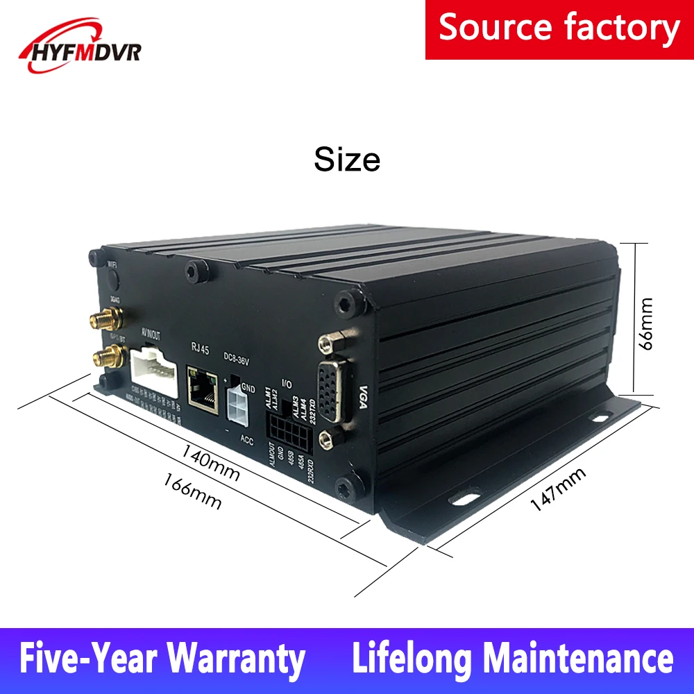 Factory Wholesale HD Pixel Monitoring Host 4G GPS Mobile DVR+ 360-degree rotating intercom handle Taxi/truck/forklift/bus MDVR