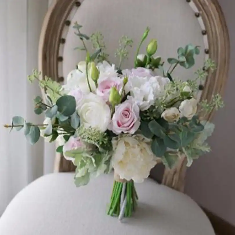 Emara White Light Pink Bride Wedding Bouquet Holding Flowers Light Pink Bride Wedding Bouquet