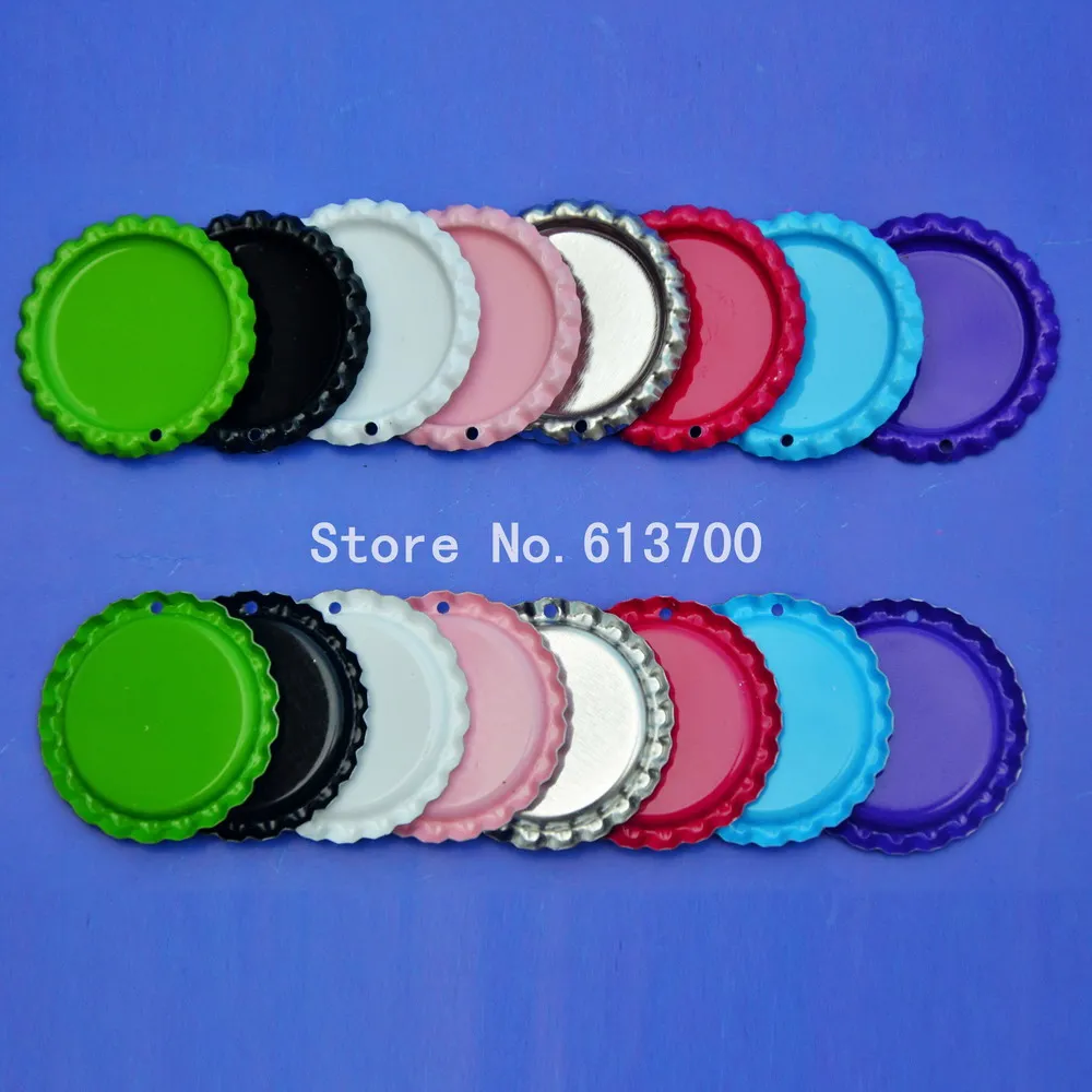 Wholesale 1000 pcs/lot Colored Flattened Bottle caps Flat Bottlecaps