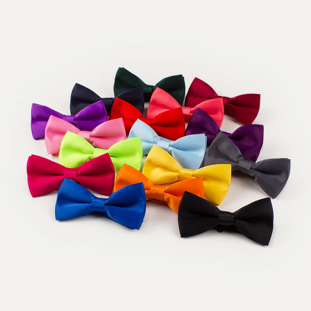 16 Цвета Solid Bow Tie Для мужчин Регулируемый полиэстер лук галстук-бабочка для мальчиков и девочек Карамельный цвет Жених выпускного вечера вечерние Для женщин с бантом