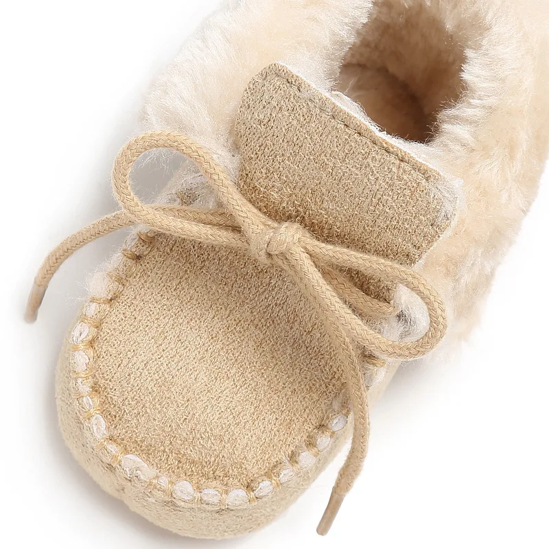 Sapatos de Bebê Sapatos de Pele de lã Meninas do Bebê Botas de Pele Botas de Bebê Inverno Botas Crianças Quentes Carneiro Couro Genuíno Menino 29 Primeiros caminhantes