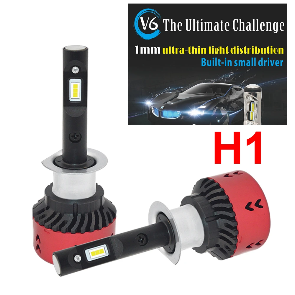 1 Set H1 70w 9600lm V6 Led Headlight All In One 1mm Ultra Thin Pcb Flip Chips Emc Pure White 6000k Driving Fog Car Lamps Bulbs Car Lamp Led Headlightfog Lamp Bulb Aliexpress