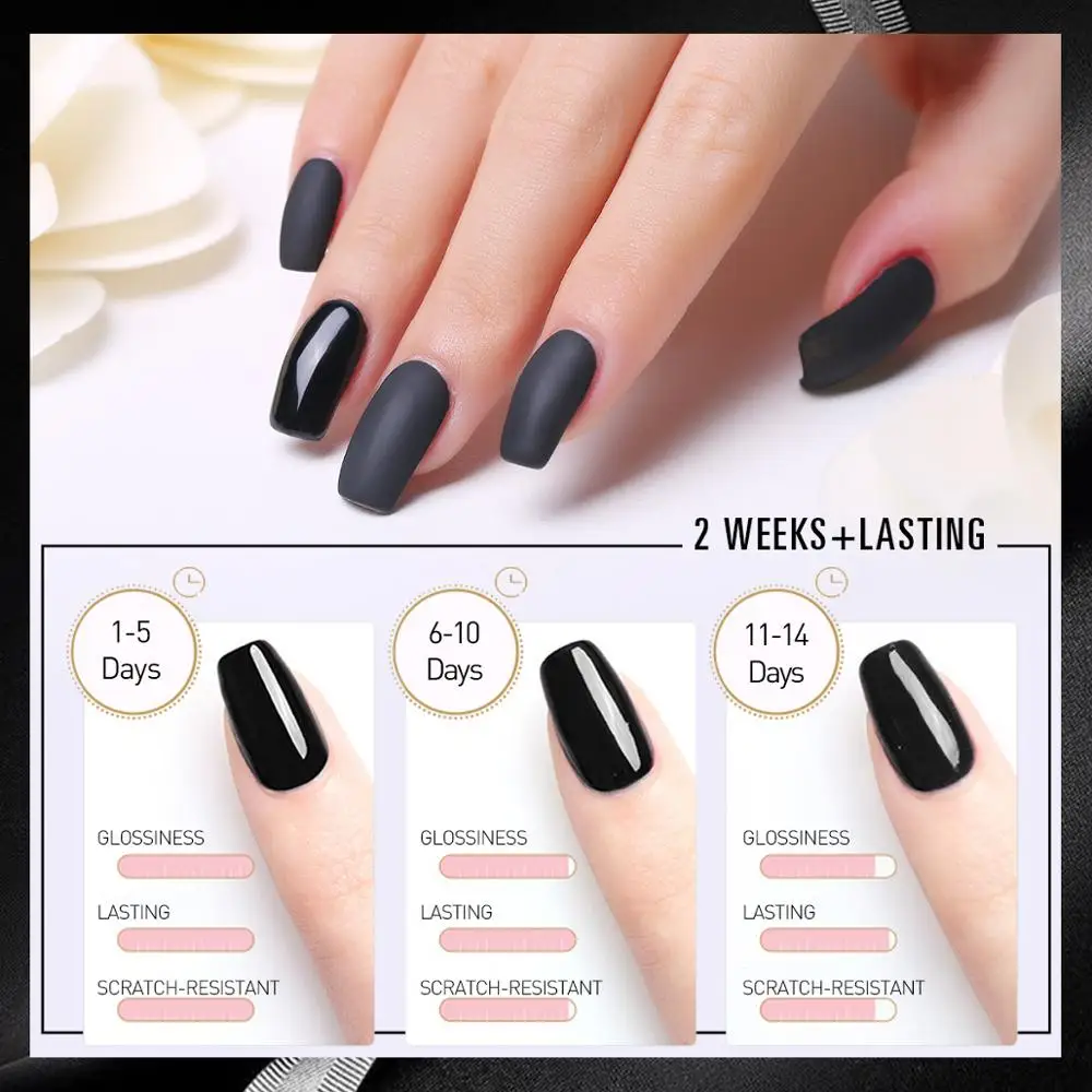 Azure Beauty 7ML Base Coat Top Coat UV Gel Nail Polish Soak Off Led Nail Gel 5