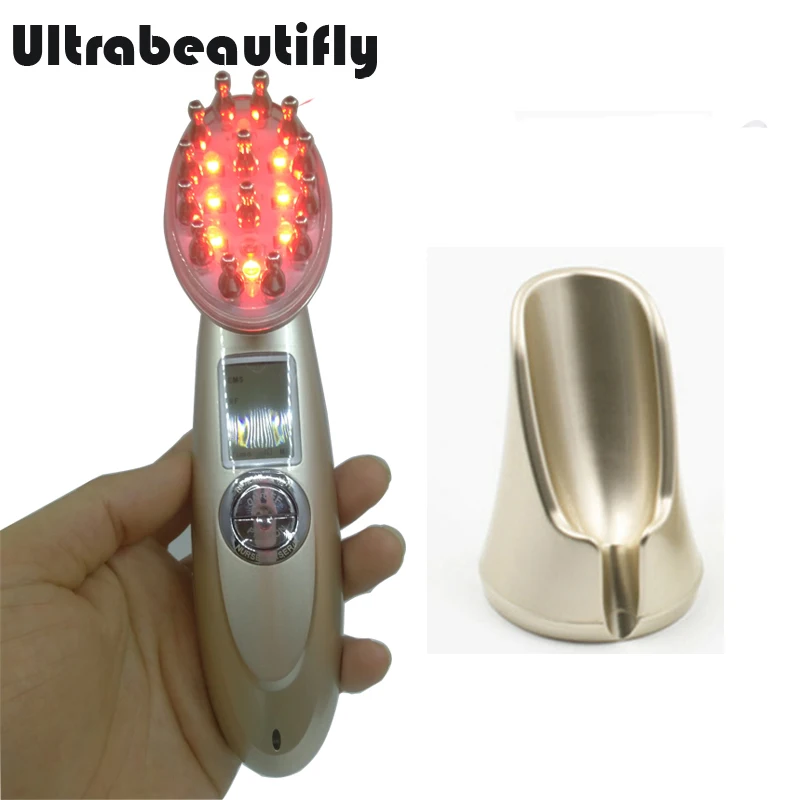  Electric RF Laser EMS Hair Scalp Follicle Stimulator Vibration Massager Brush Comb For Hair Regrowth Hair Loss Treatment