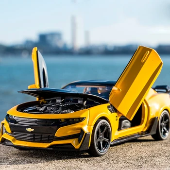 

KIDAMI Camaro 1:32 Alloy Diecast Car Model Pull Back Sound Light Kids Toy Cars Collection Vehicles for Children's Gifts машинки