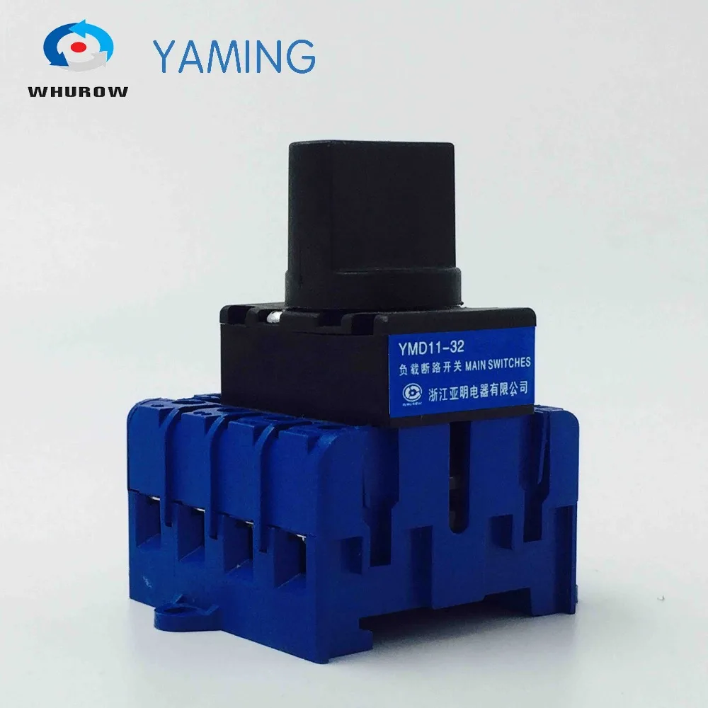 Isolating switch on off 32A 4 phases 8 terminals rotary changeover