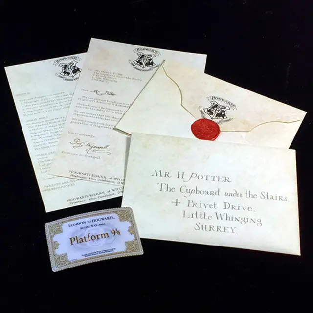 movie harry hogwarts acceptance letter package five pieces suit of hogwarts acceptance letter movie
