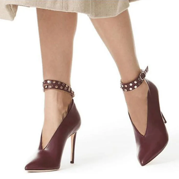 2019 Fashion Womens High Heels Sexy Platform Pumps Buckled Shoes Pointed Toe Shoe Lady aa1014