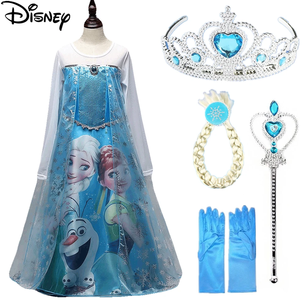 Disney Frozen Customs/Модная детская одежда для девочек платье Анны и Эльзы платья с Эльзой для маленьких девочек, детские платья принцессы, vestidos Infantis