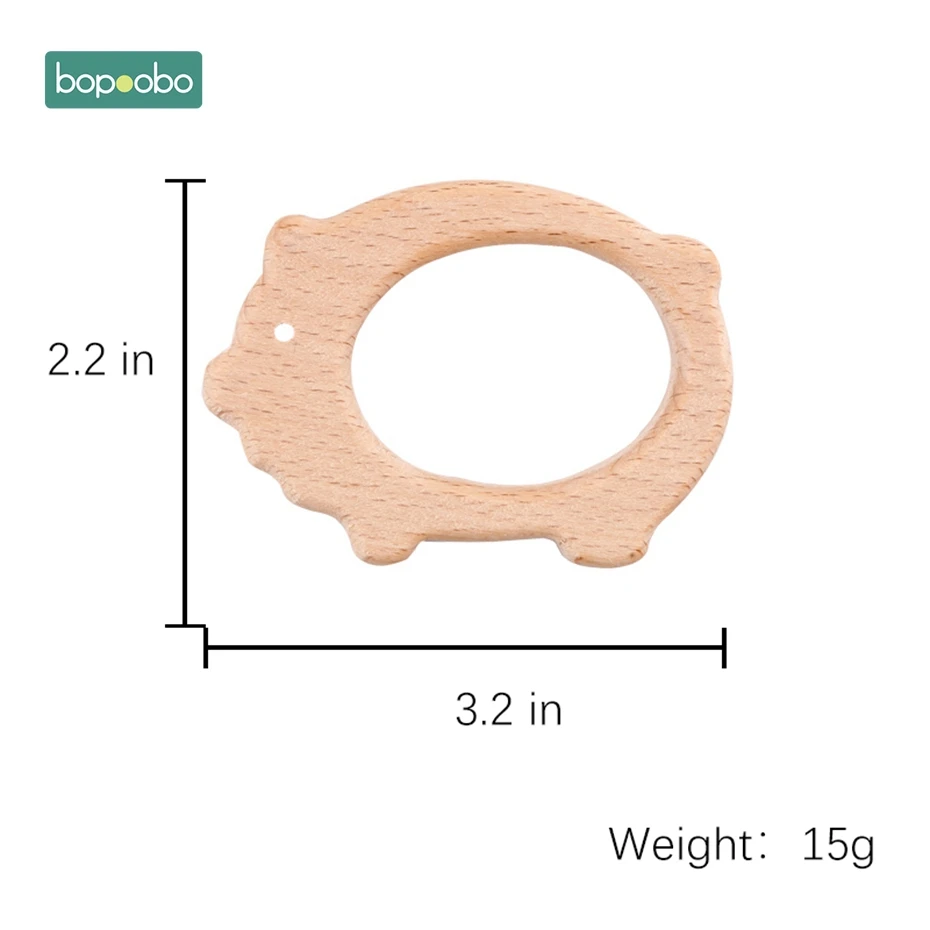 Pig Bopoobo 10 шт. деревянный Прорезыватель Подвеска для животных детские игрушки для новорожденных игровые аксессуары для гимнастики Diy Подвеска крошечный стержень бук дерево прорезыватели - Цвет: Pig